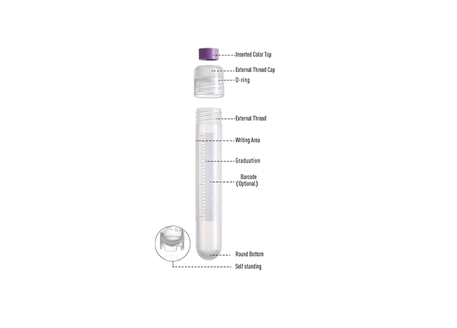 Cryotube เกลียวภายนอก REF102-4502